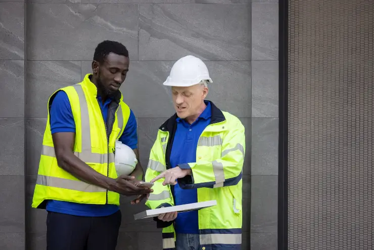 2 guys on building site